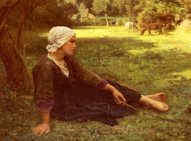 31st March - Jules Breton - Girl Guarding the Cows